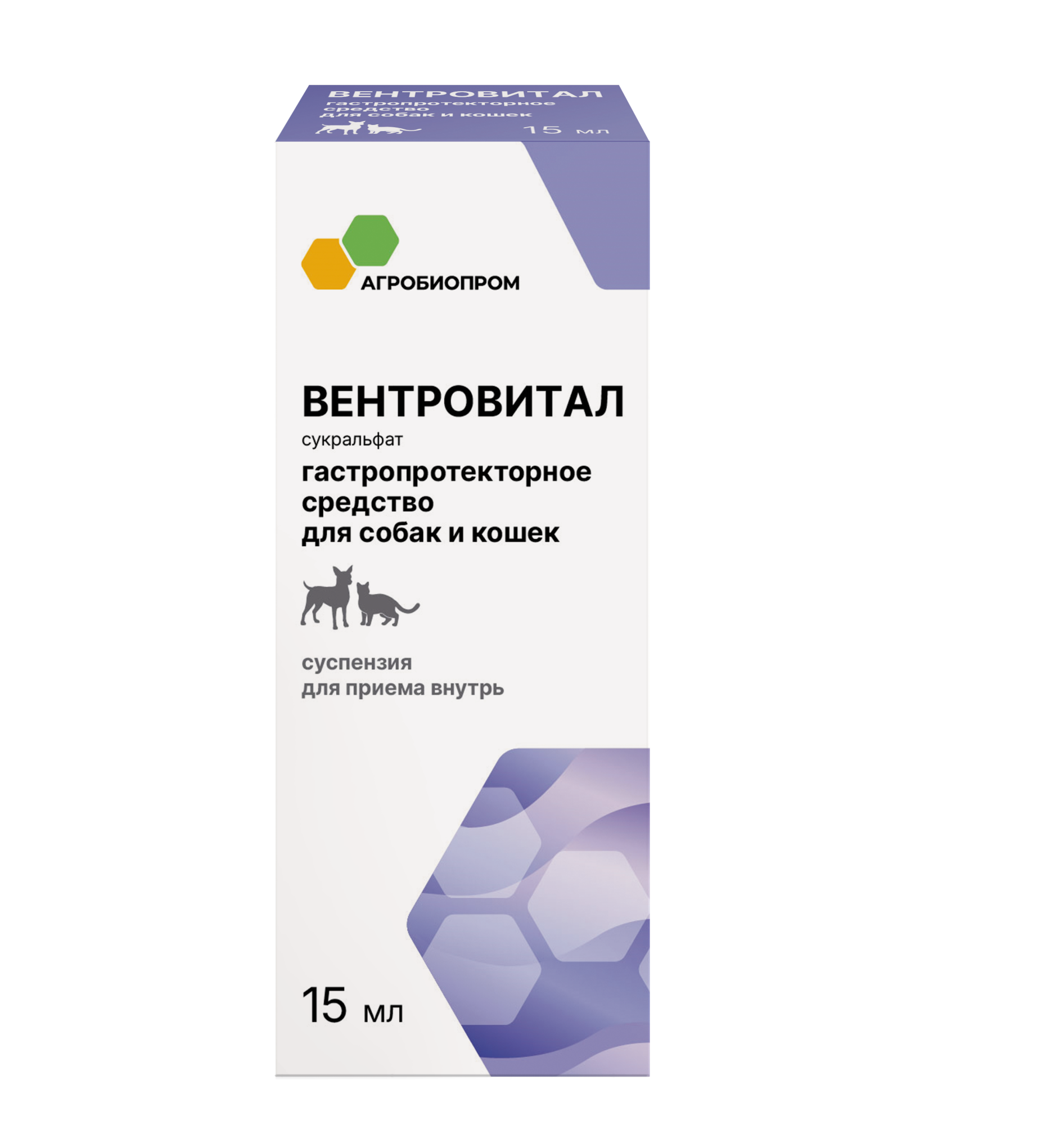 Вентровитал суспензия д/собак и кошек (сукральфат),15мл, Пчелодар