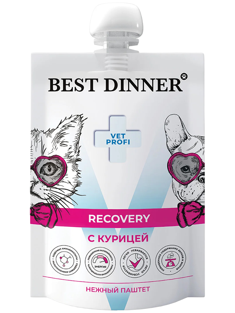 Best Dinner Бест Диннер д/кошек и собак паштет Рекавери 85г пауч